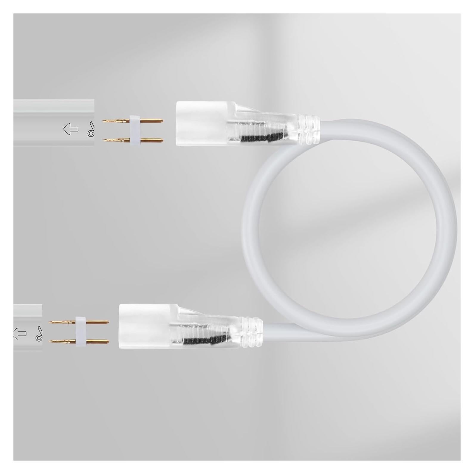 Conector y Cables para Luz Neón LED HRG 8x16mm 0.5m