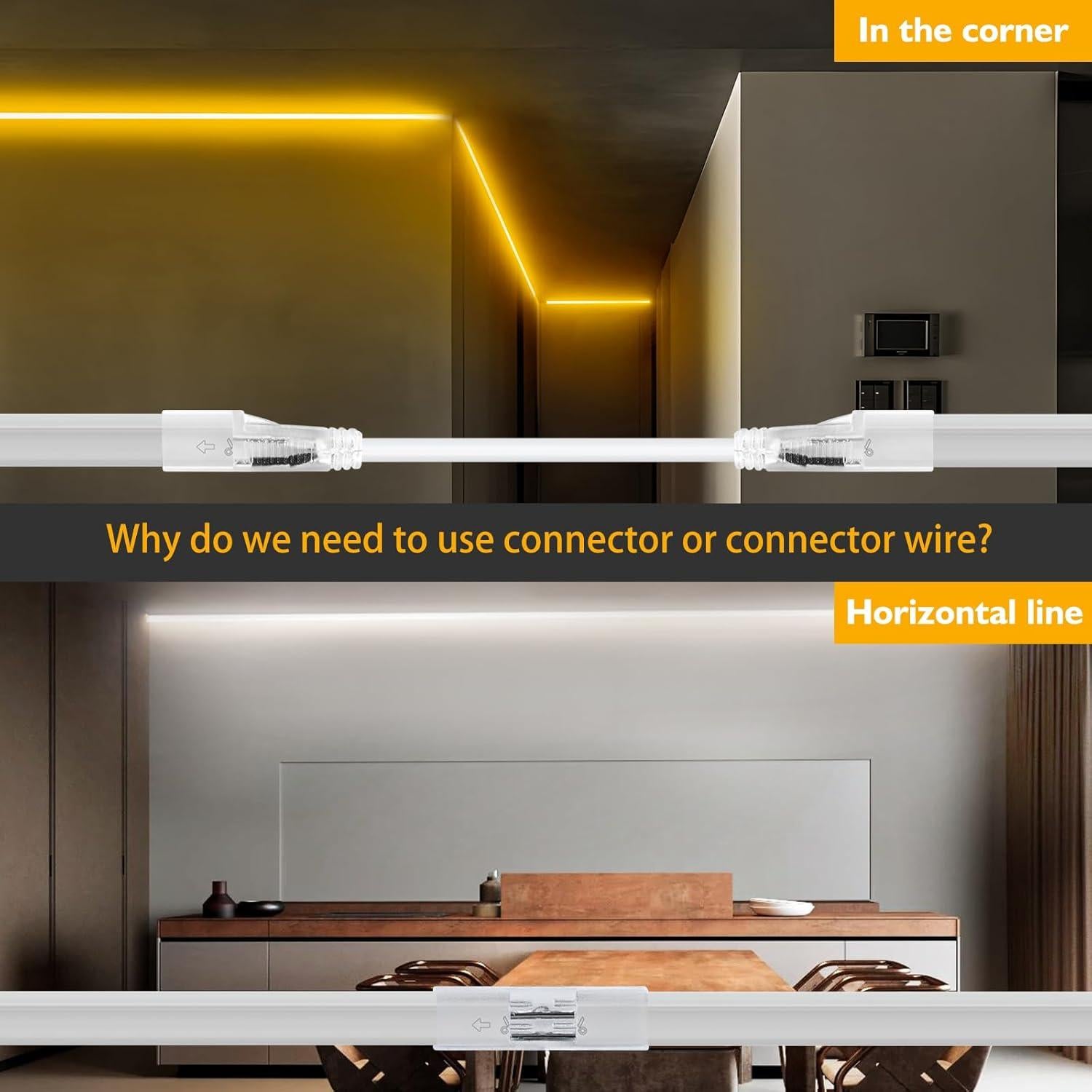 Conector y Cables para Luz Neón LED HRG 8x16mm 0.5m