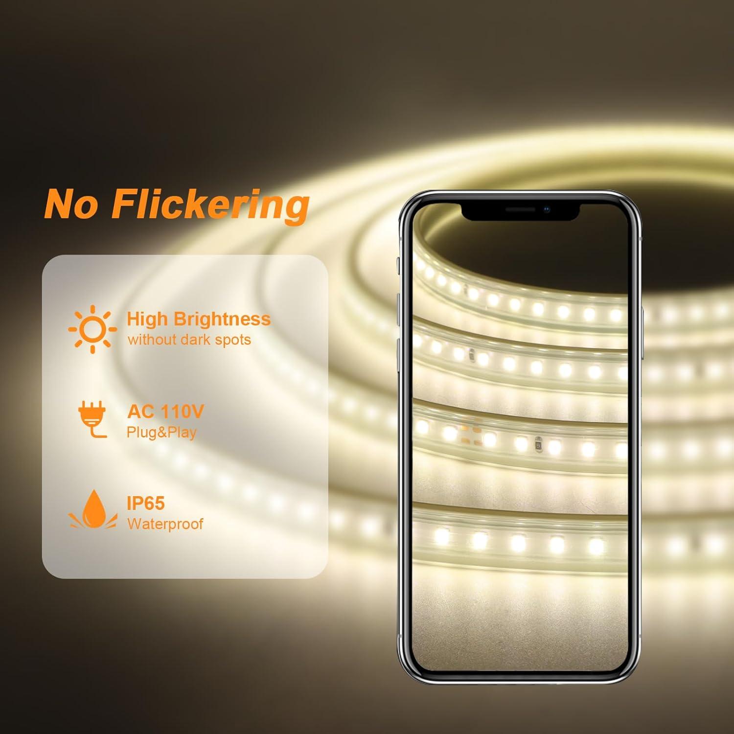 Tira LED exterior AIMENGTE 10m 1200 LEDs 4000K IP65