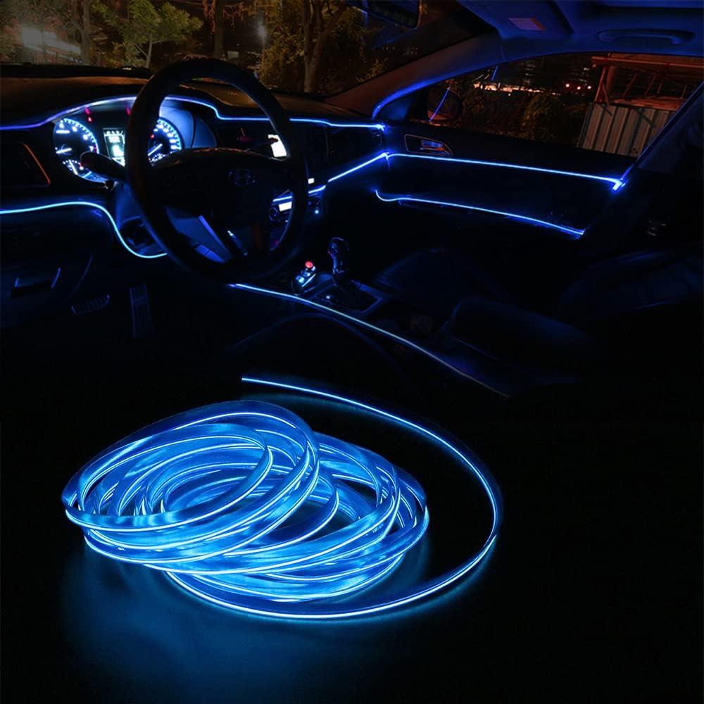 Tira de Luz LED Interior para Coche Keiurot 5M Azul USB 5V