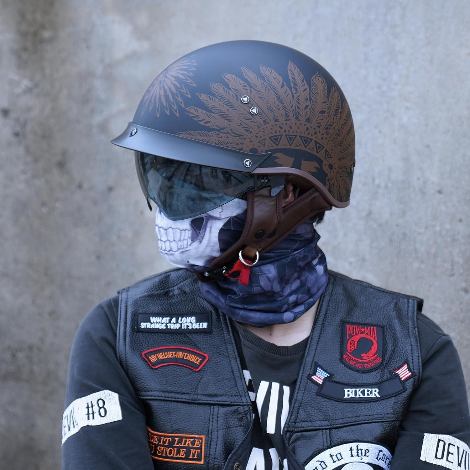 Casco de motocicleta JQF Gear MM107 XL con visera solar