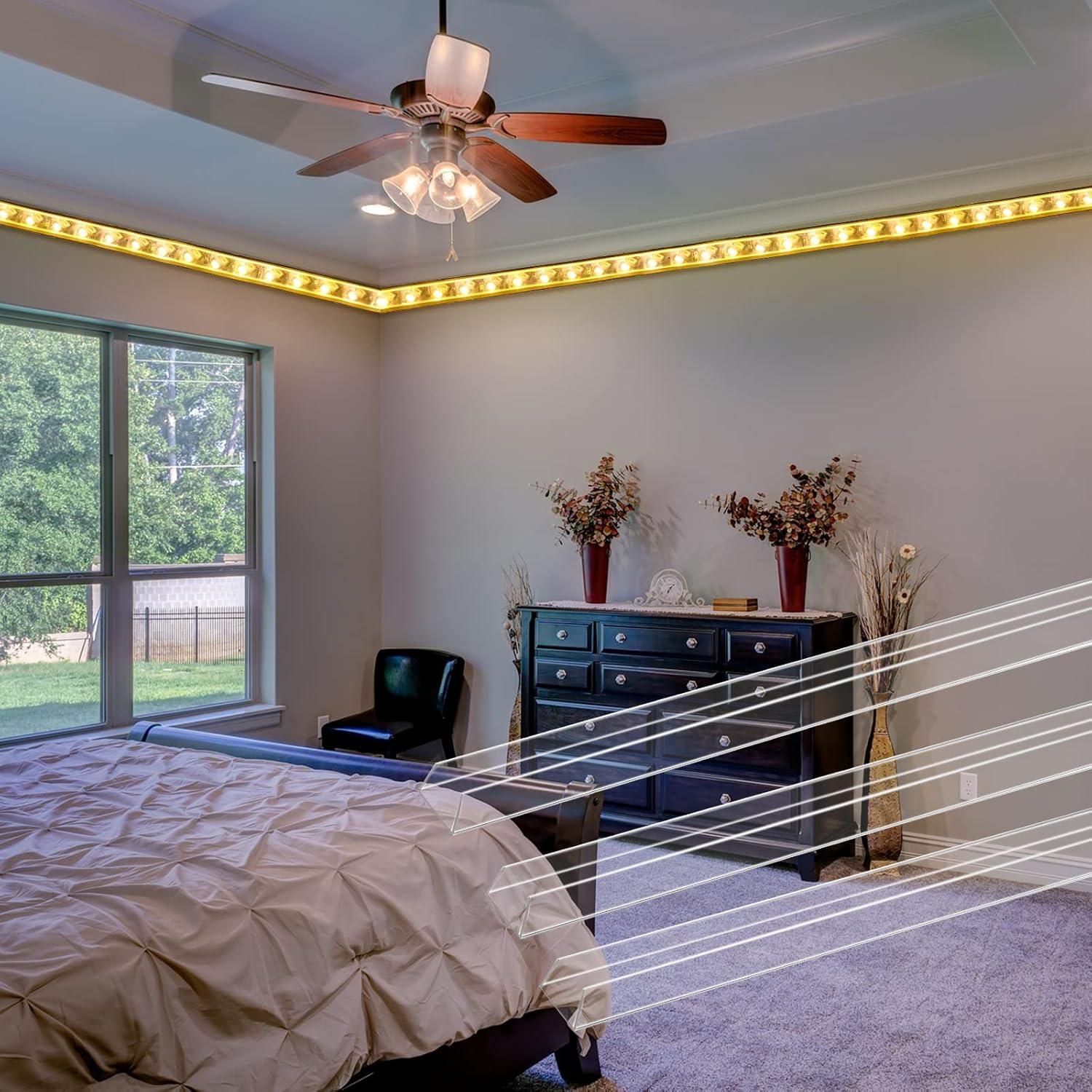 24 Piezas Soporte de Montaje Luz LED PVC Claro 1.01m