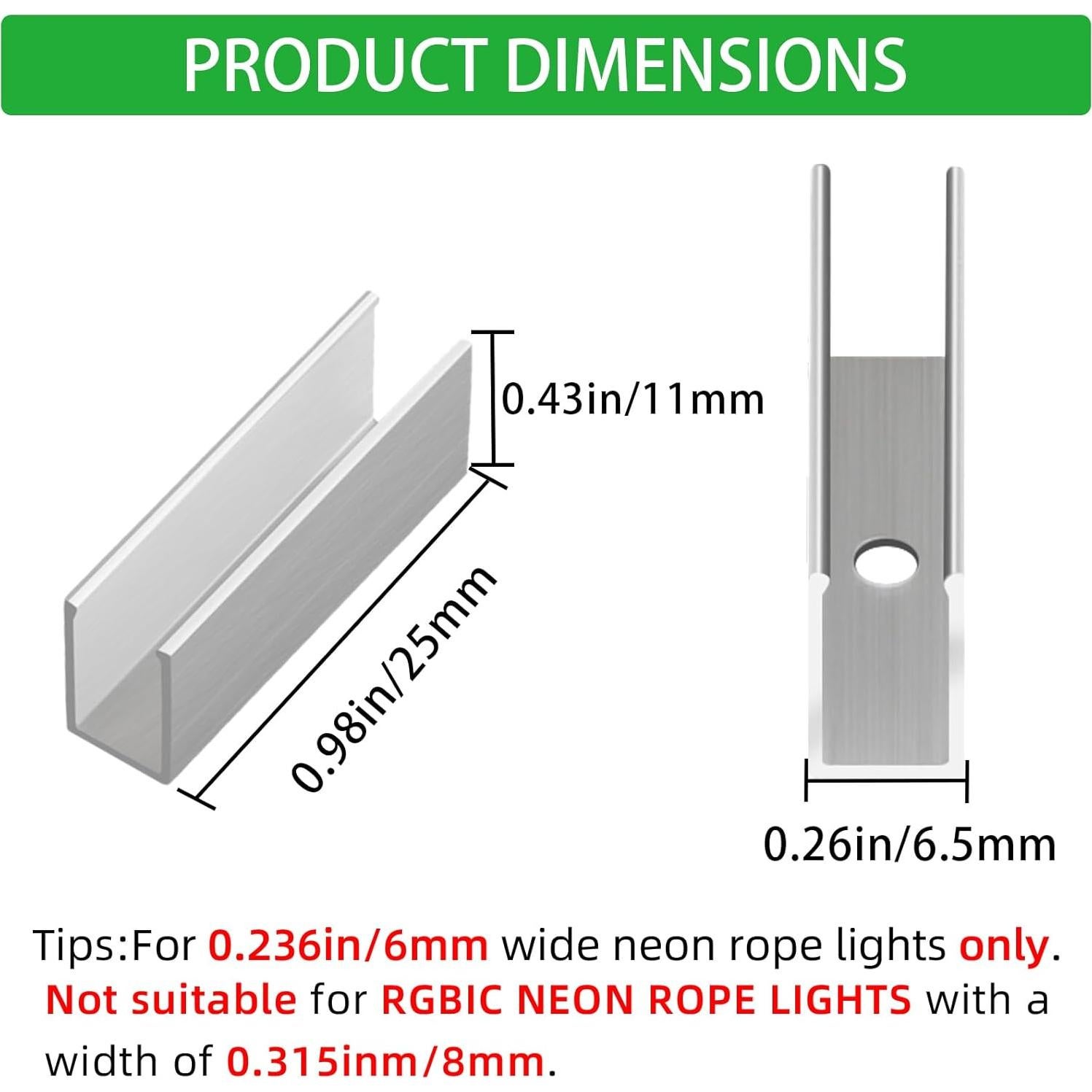 Kit de Soportes para Luces de Neón OWOFYDR 60 Clips y Tornillos