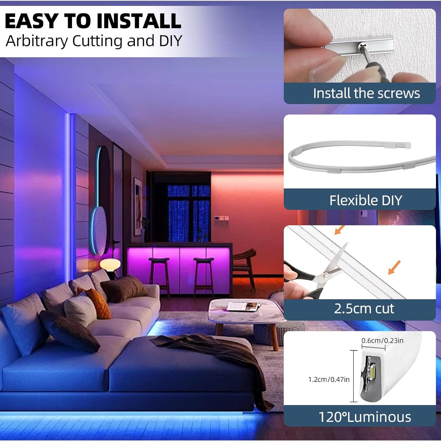 Kit de Soportes para Luces de Neón OWOFYDR 60 Clips y Tornillos