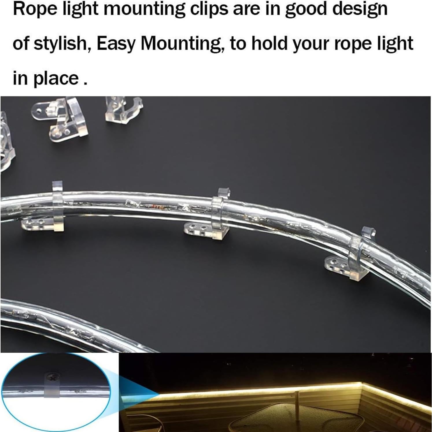 100 Clips de Cuerda LED TiTiToo + 200 Tornillos de 10mm