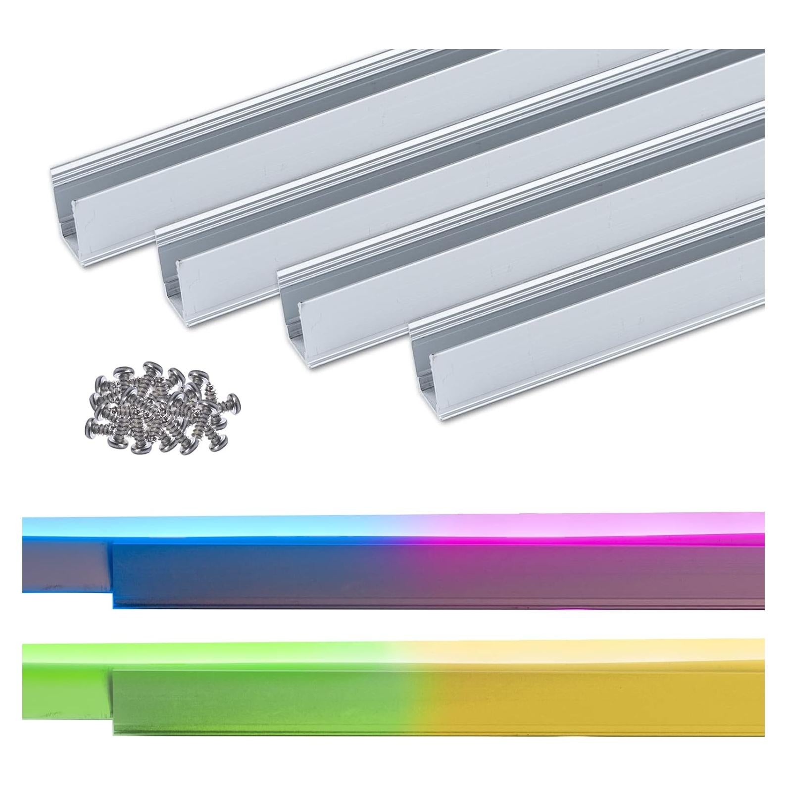 Soporte de Canal de Aluminio Shine Decor 1M para Luces Neón 10x20mm