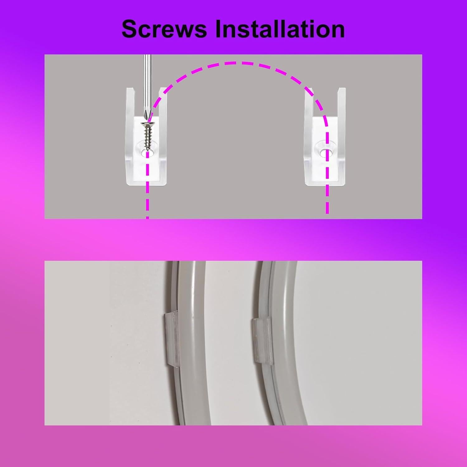 Soportes de Montaje MOLIONS para Luces de Neón 8mm - 50 Clips