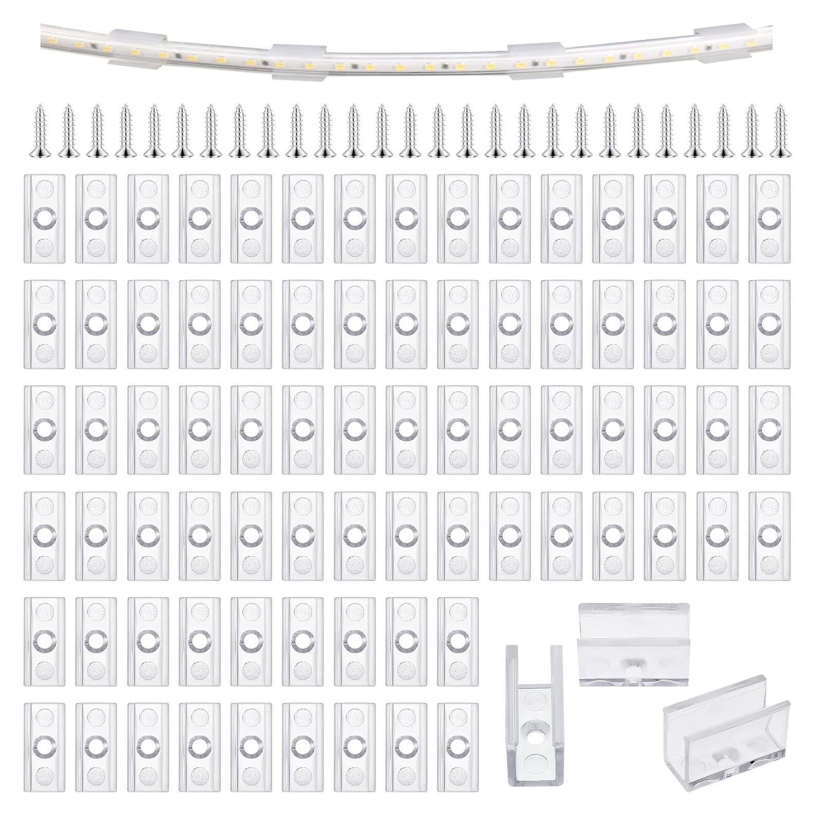 50 Clips de Montaje para Luces de Neón Sliverdew 6mm
