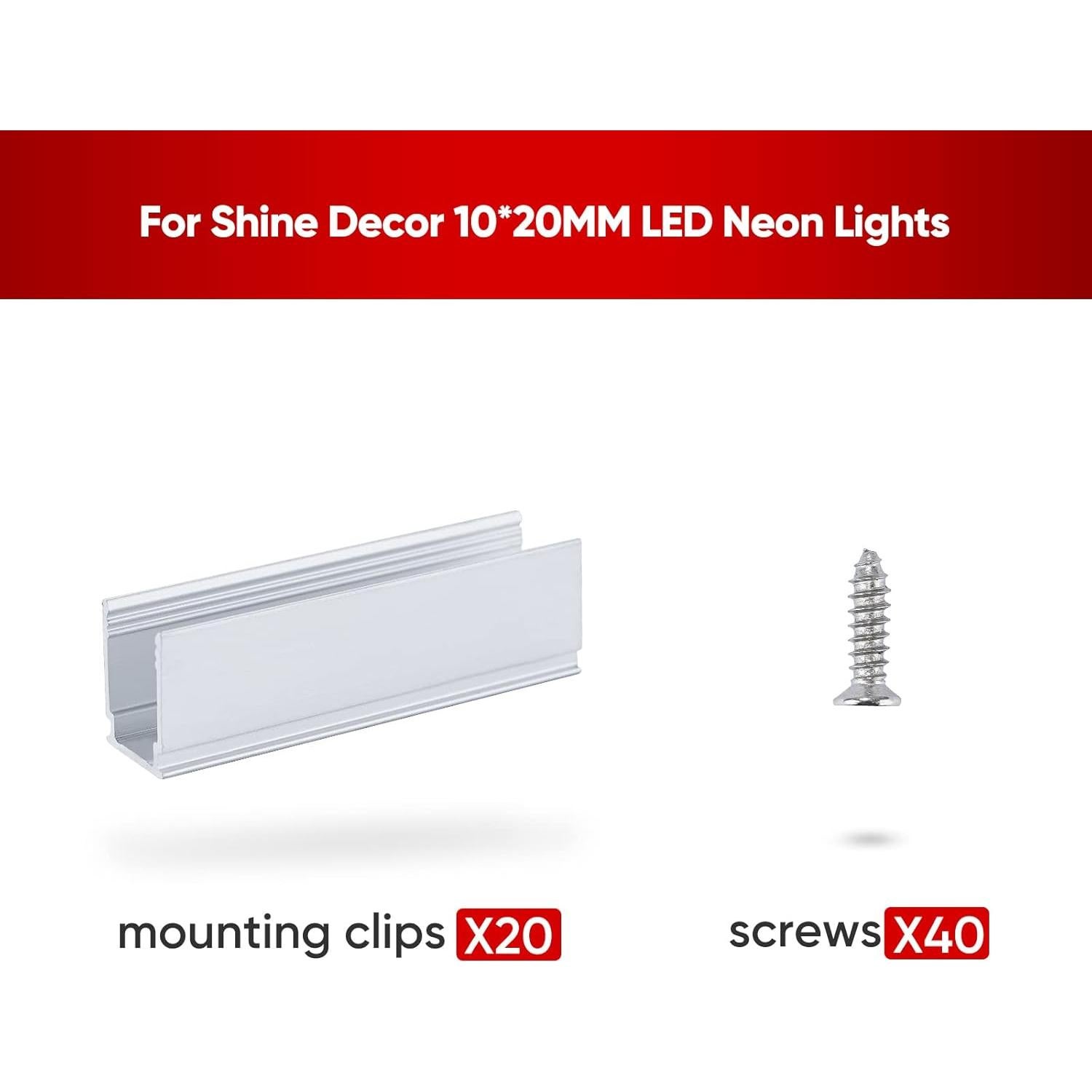 Clip de Montaje de Aluminio Shine Decor para Luces LED 10mm