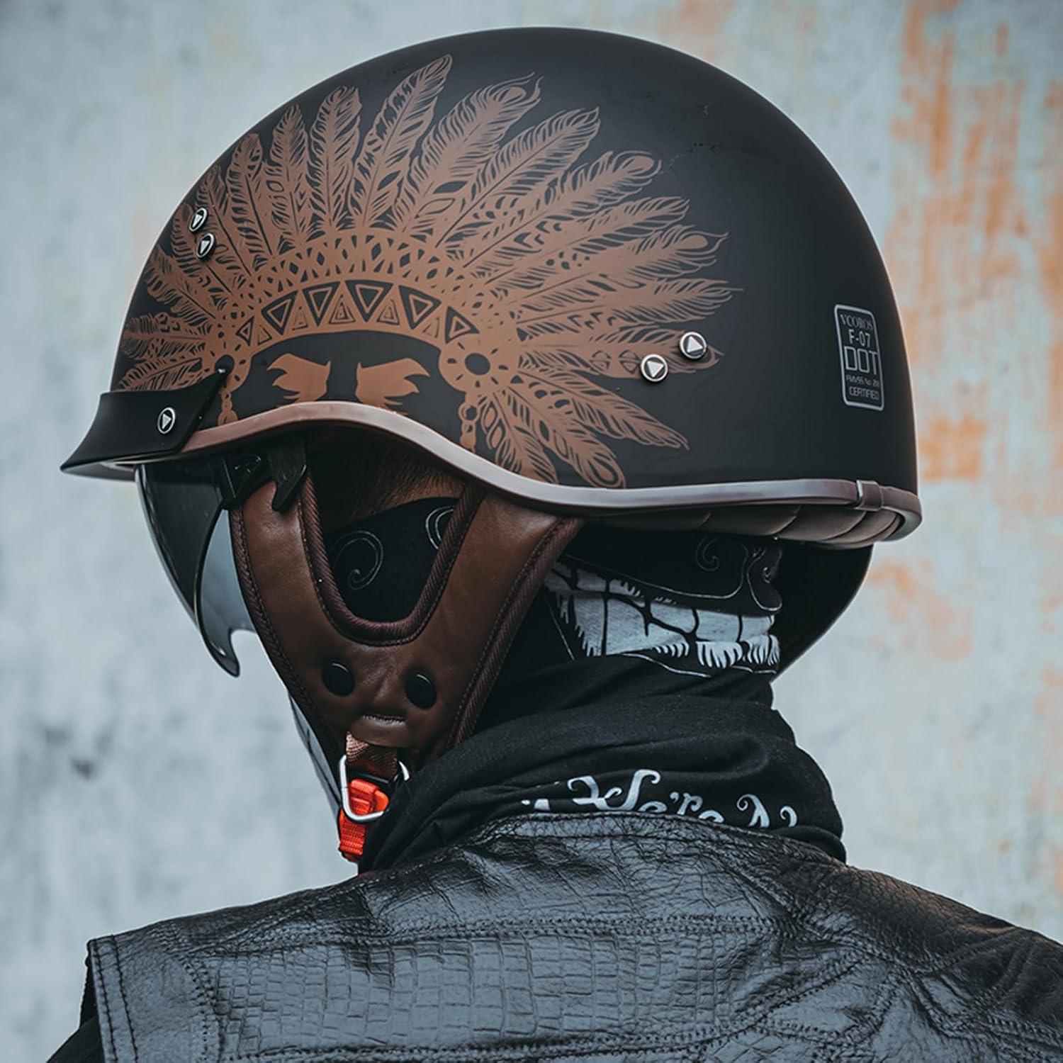 Casco de Motocicleta JQF Gear MM107 Mediano con Visera Solar