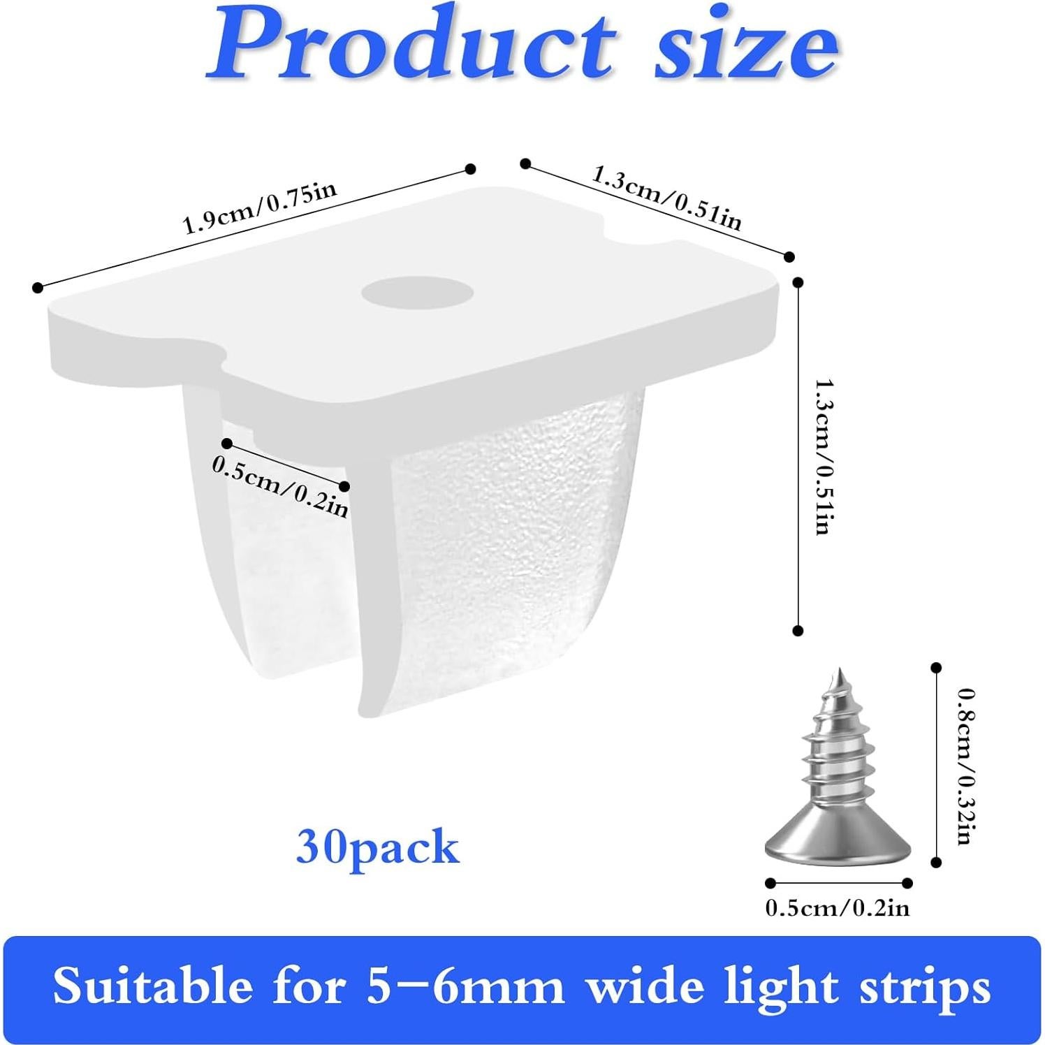 30 Clips de Luz LED a Prueba de Agua Notoke 19.5x13x12mm