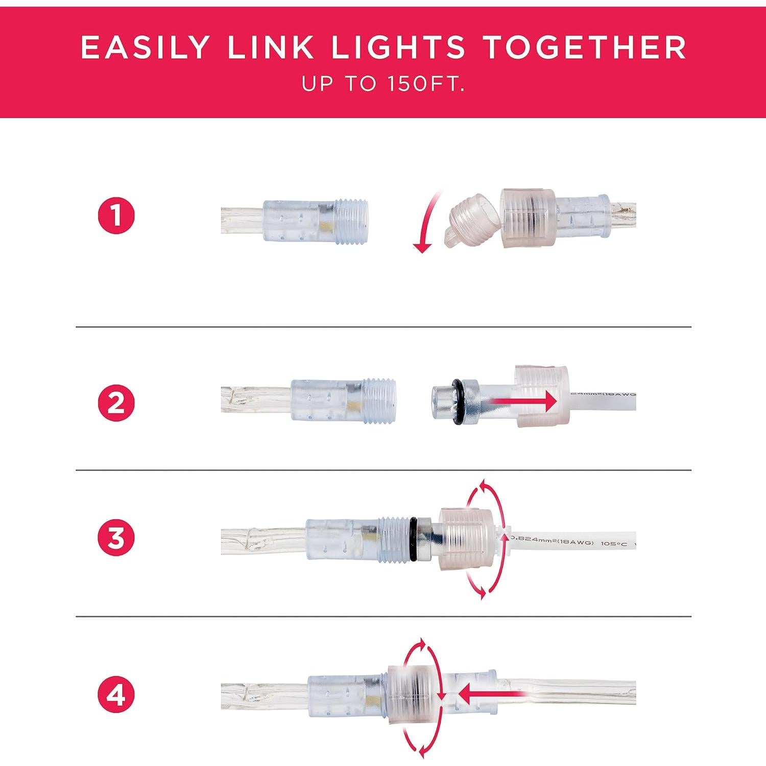 Luces de Cuerda LED UltraPro 7.62m Blanca Cálida 3000K