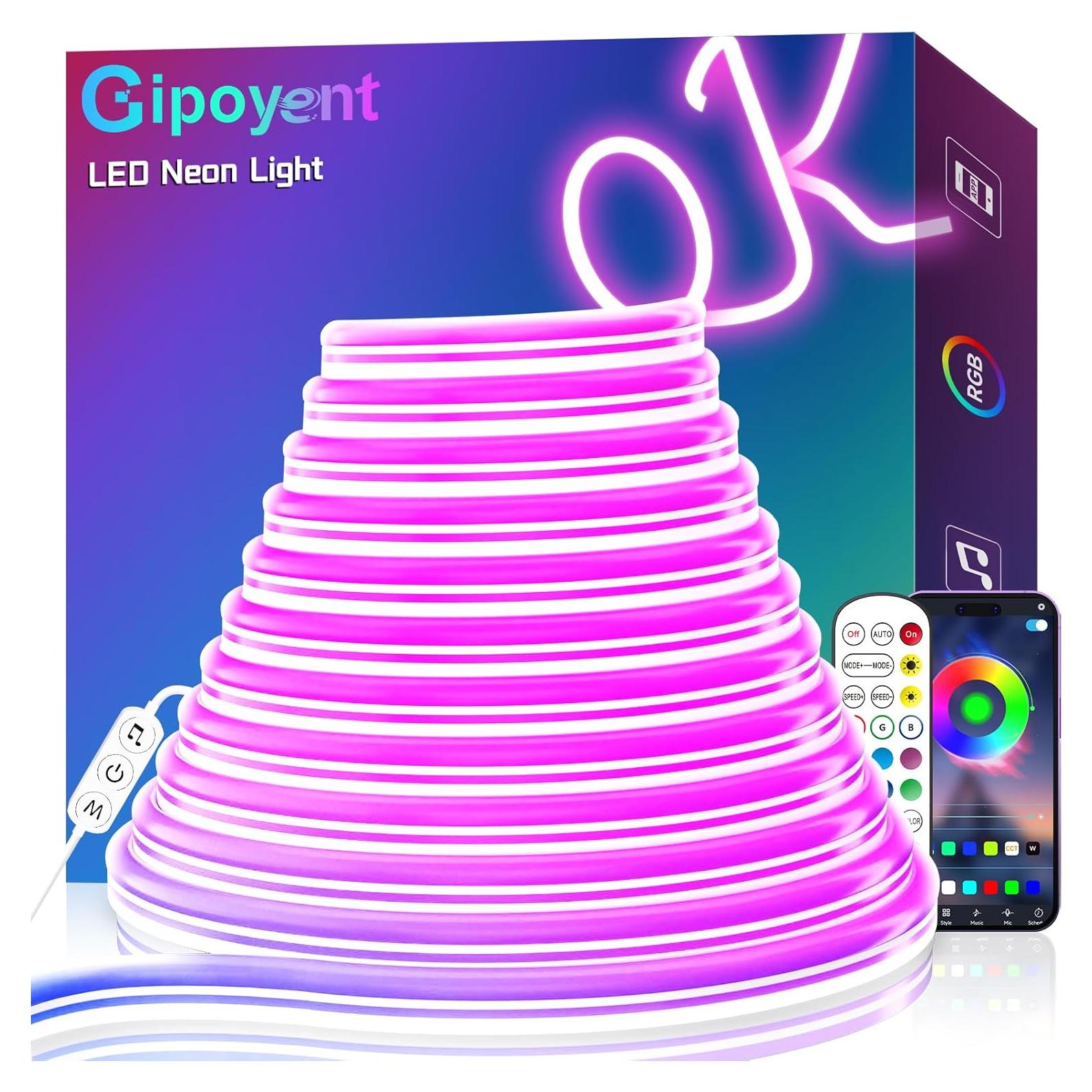 Luces de Cuerda LED Neón GIPOYENT 5m RGB Impermeables