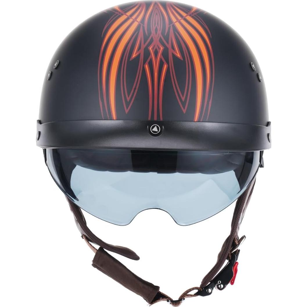 Casco de motocicleta JQF Gear MM107 Retro XL con visera