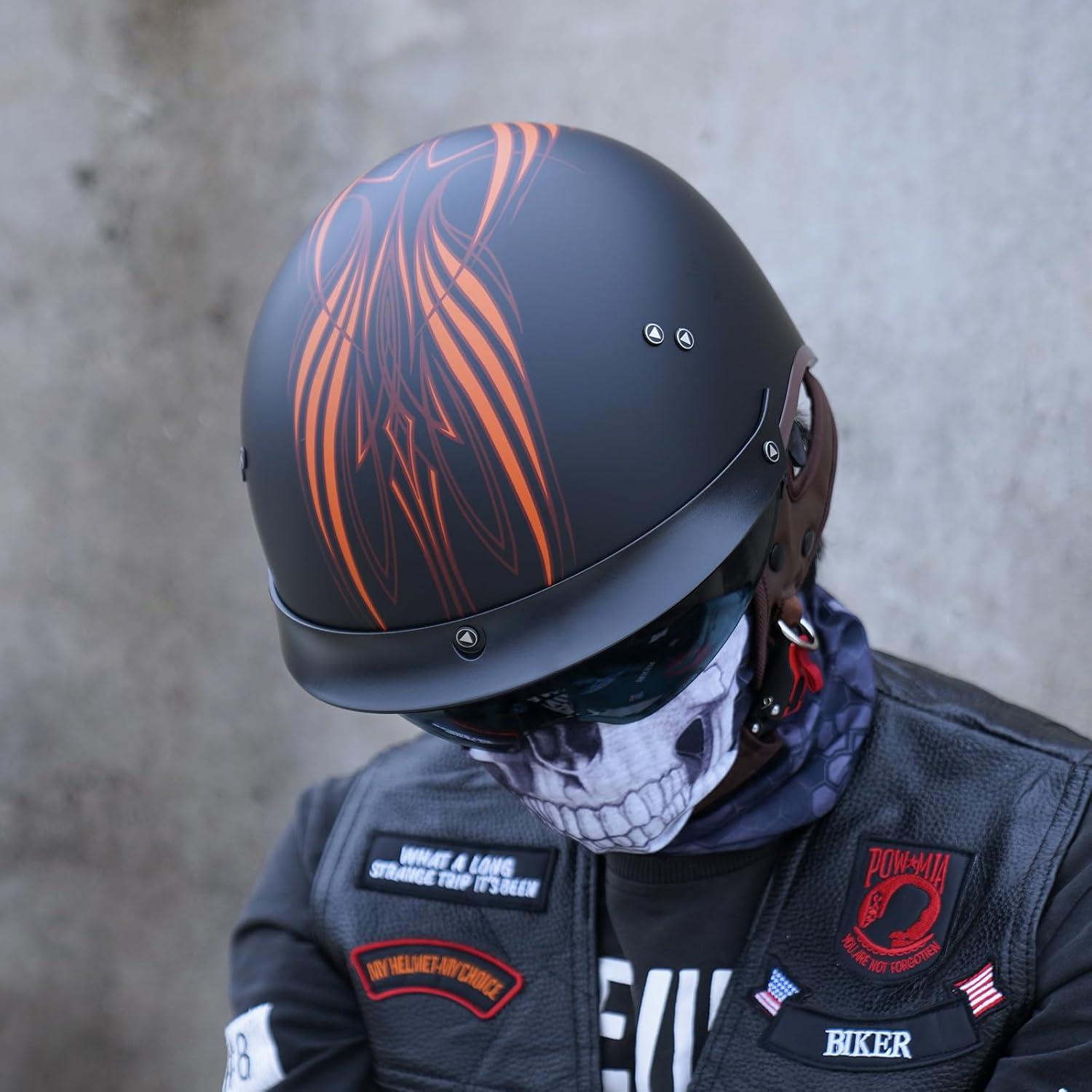 Casco de motocicleta JQF Gear MM107 Retro XL con visera