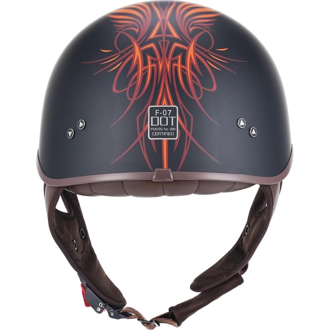 Casco de motocicleta JQF Gear MM107 Retro XL con visera