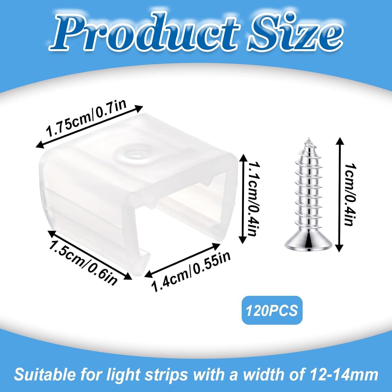 120 Clips de Montaje LED Neón QfwdfcTrenz 12-14mm Reutilizables