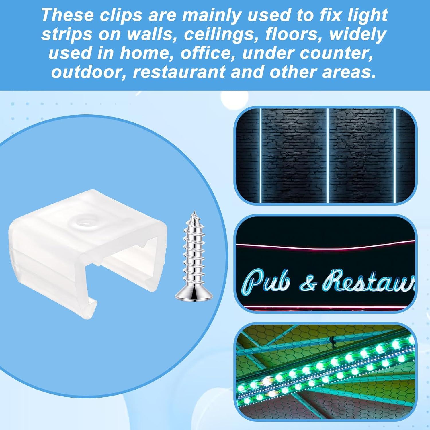 120 Clips de Montaje LED Neón QfwdfcTrenz 12-14mm Reutilizables