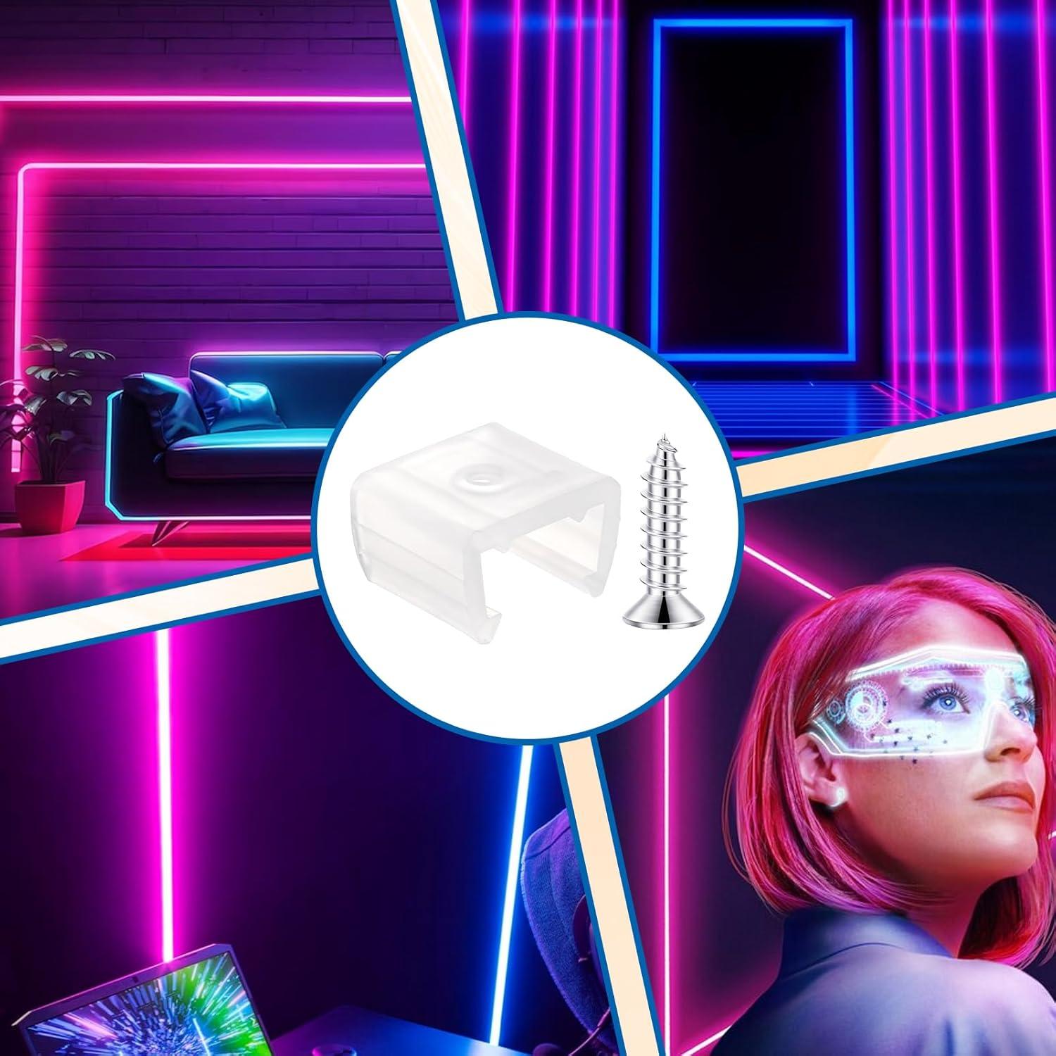 120 Clips de Montaje LED Neón QfwdfcTrenz 12-14mm Reutilizables