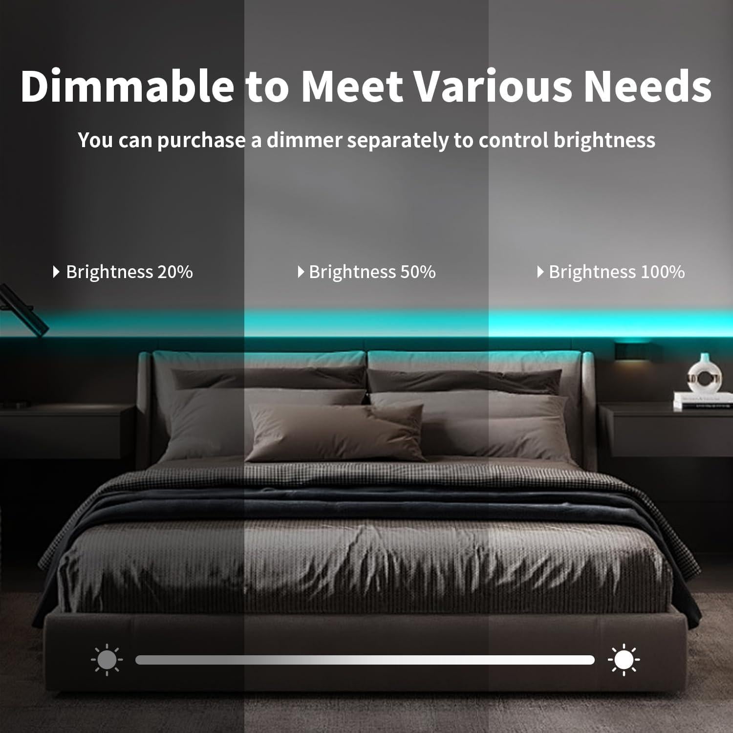 Tira de Luz LED Neón RQ 5m 12V Azul Hielo Regulable IP65