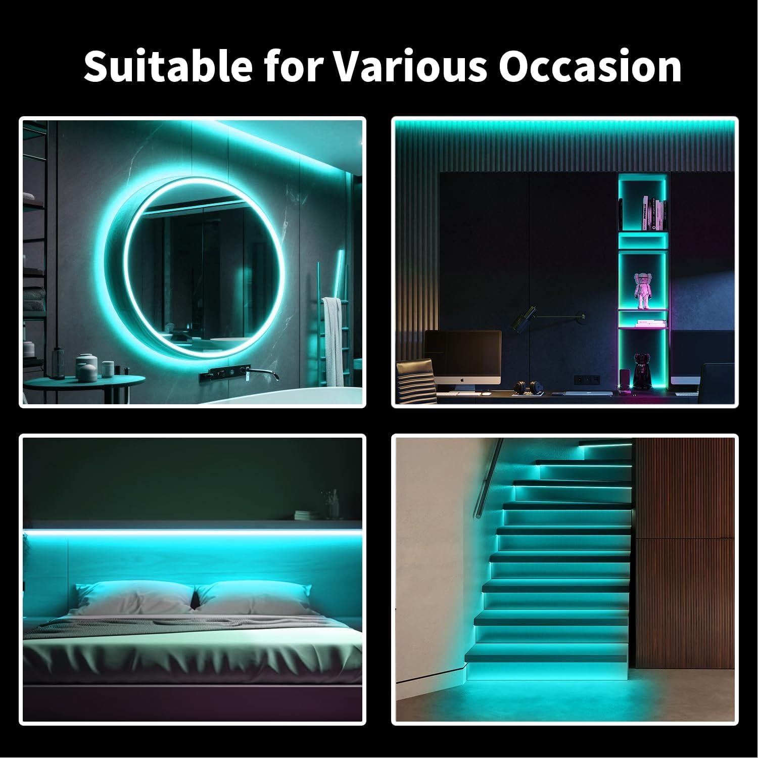 Tira de Luz LED Neón RQ 5m 12V Azul Hielo Regulable IP65