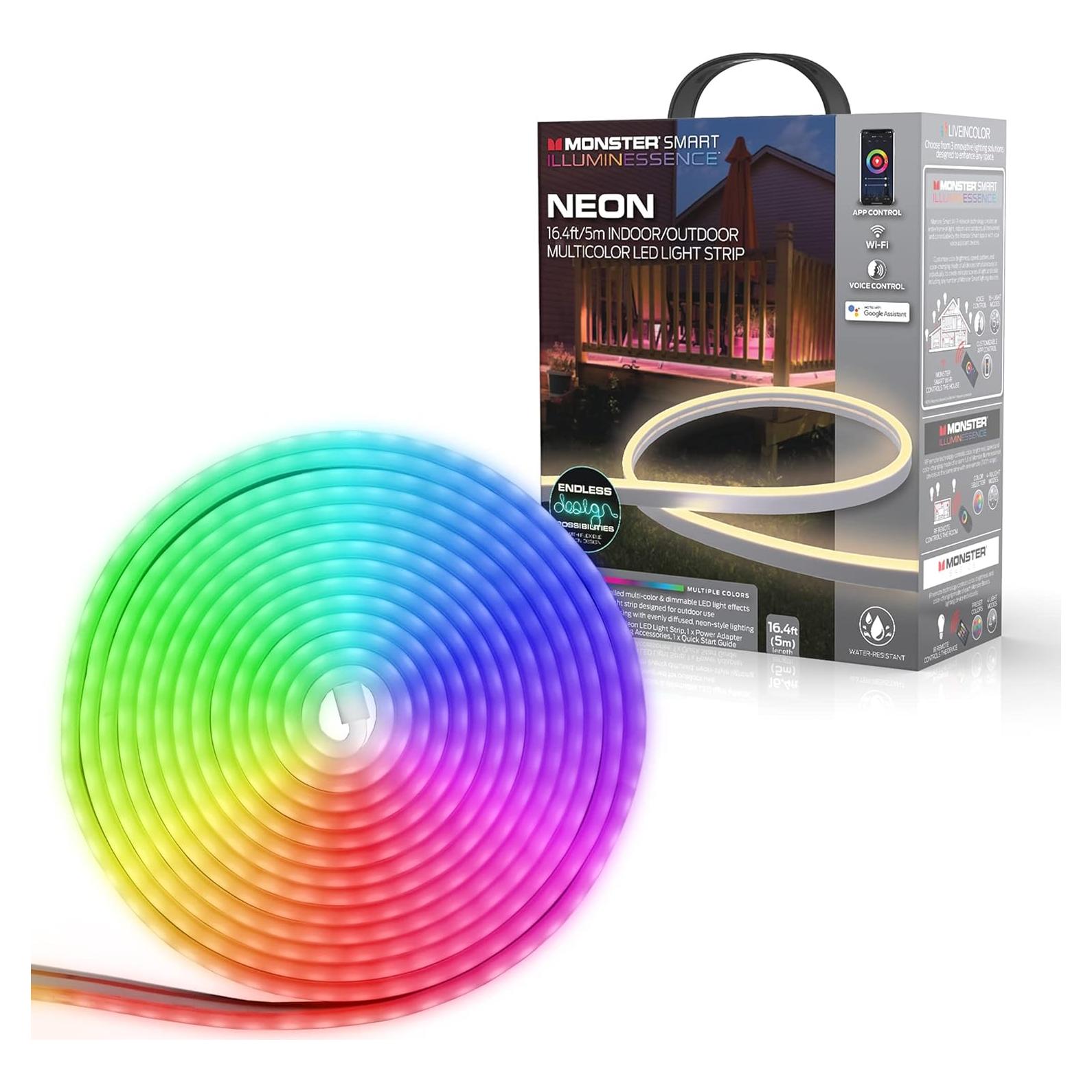 Tira LED Neon Multicolor 5m Monster - Control App, Resistente Agua