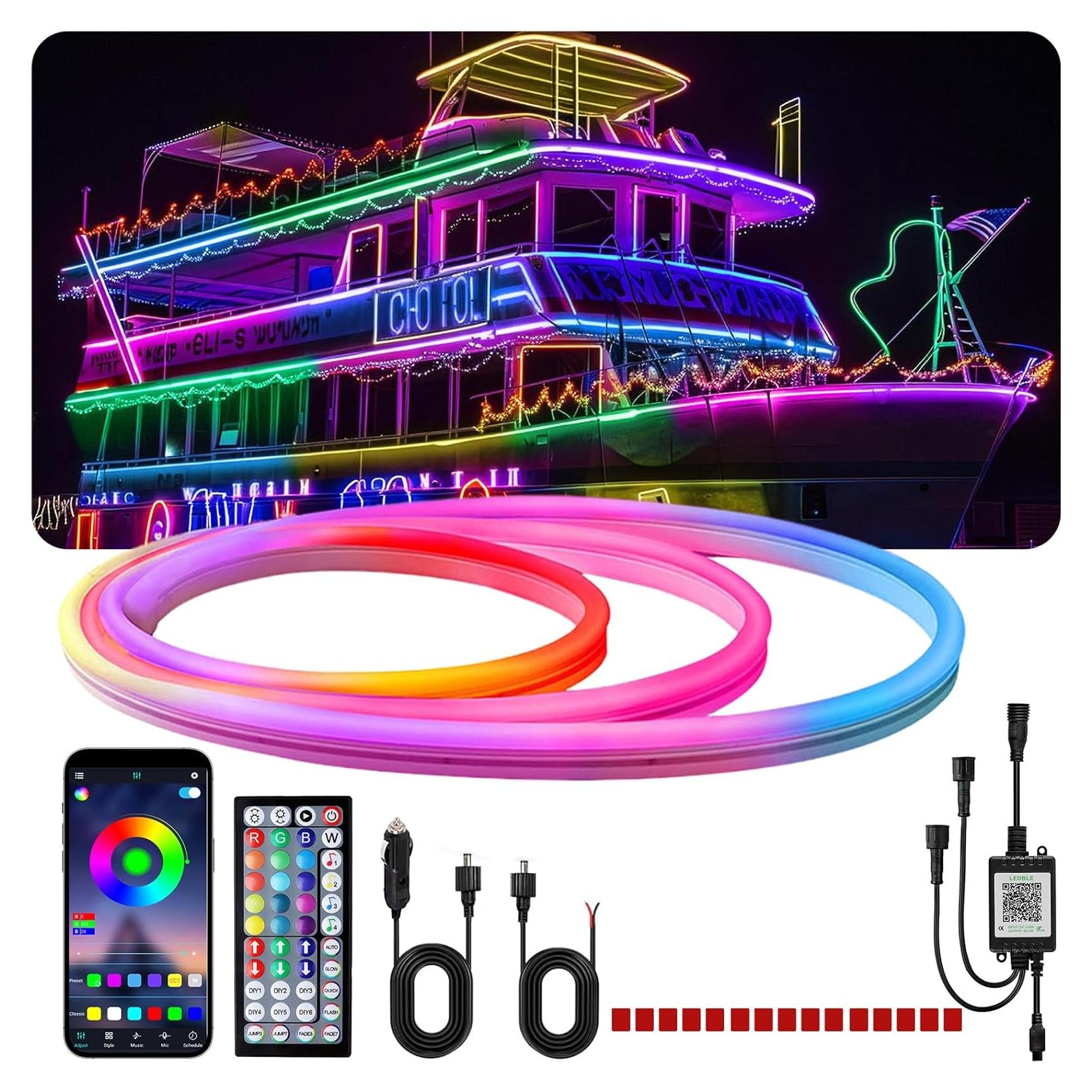 Luces de Neón LED Yeenoon 5m RGB Control Remoto IP68 Barco