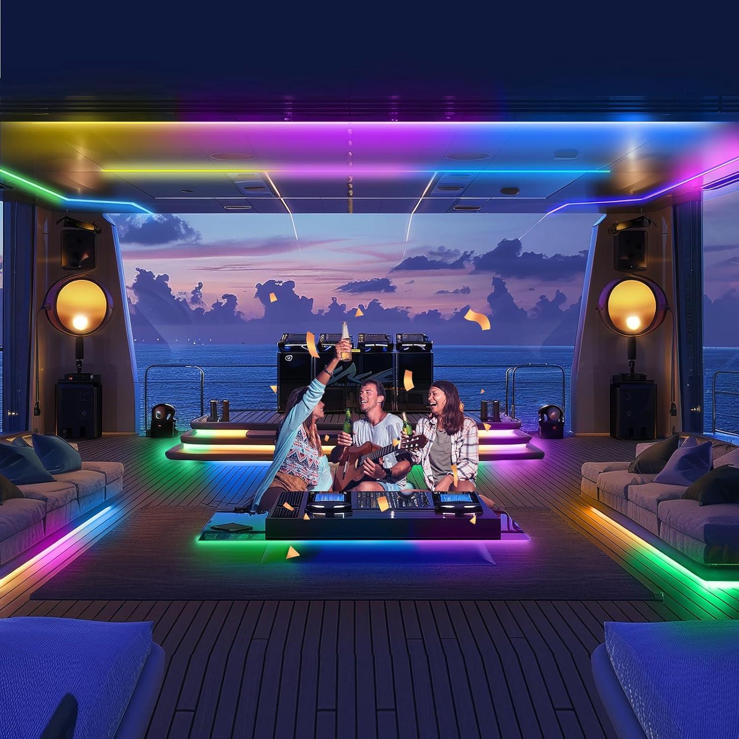 Luces de Neón LED Yeenoon 5m RGB Control Remoto IP68 Barco