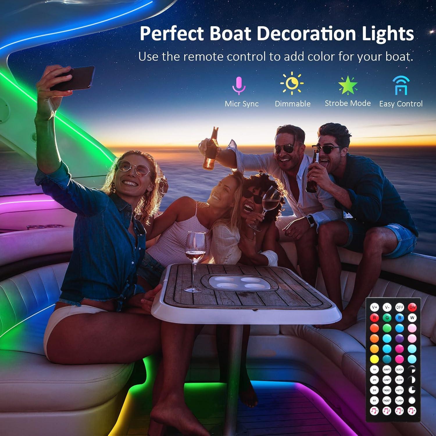 Luces de Neón LED Yeenoon 5m RGB Control Remoto IP68 Barco