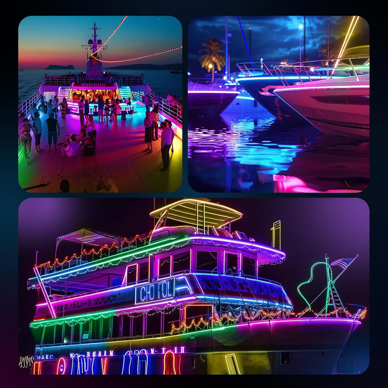 Luces de Neón LED Yeenoon 5m RGB Control Remoto IP68 Barco
