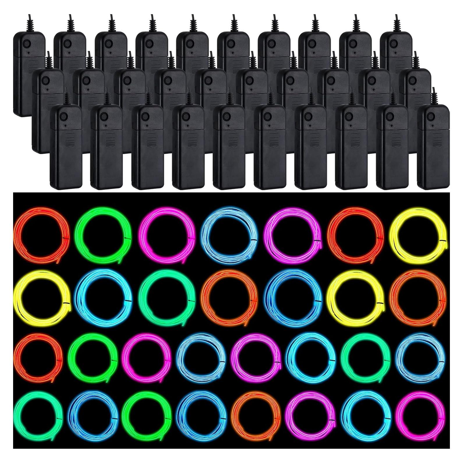 30 Luces Neón EL Wire Portátil Retisee 2m Cortables LED