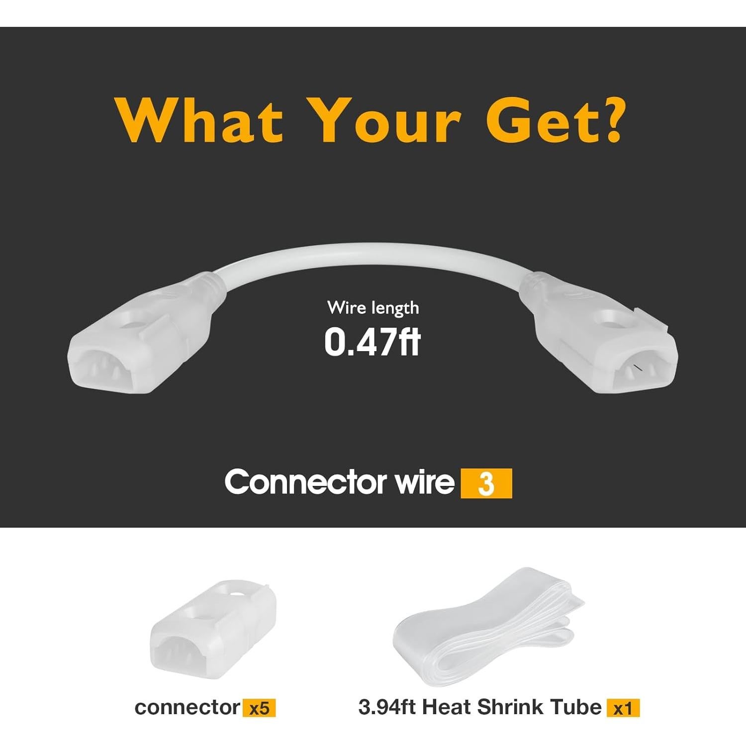 Conector y Cables para Luz de Neón COB HRG 0.14m