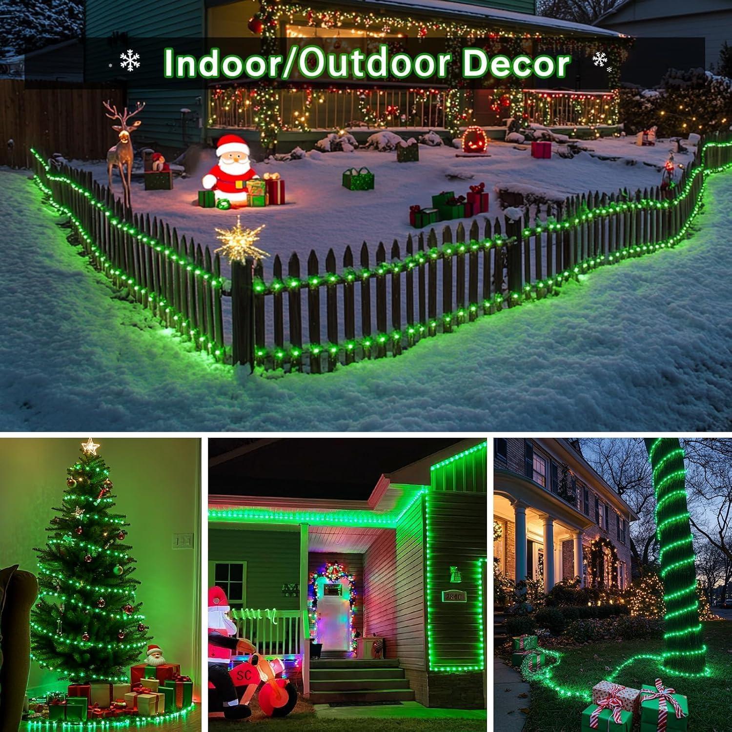 Luces de Cuerda Verde a Batería 200LED con Control Remoto