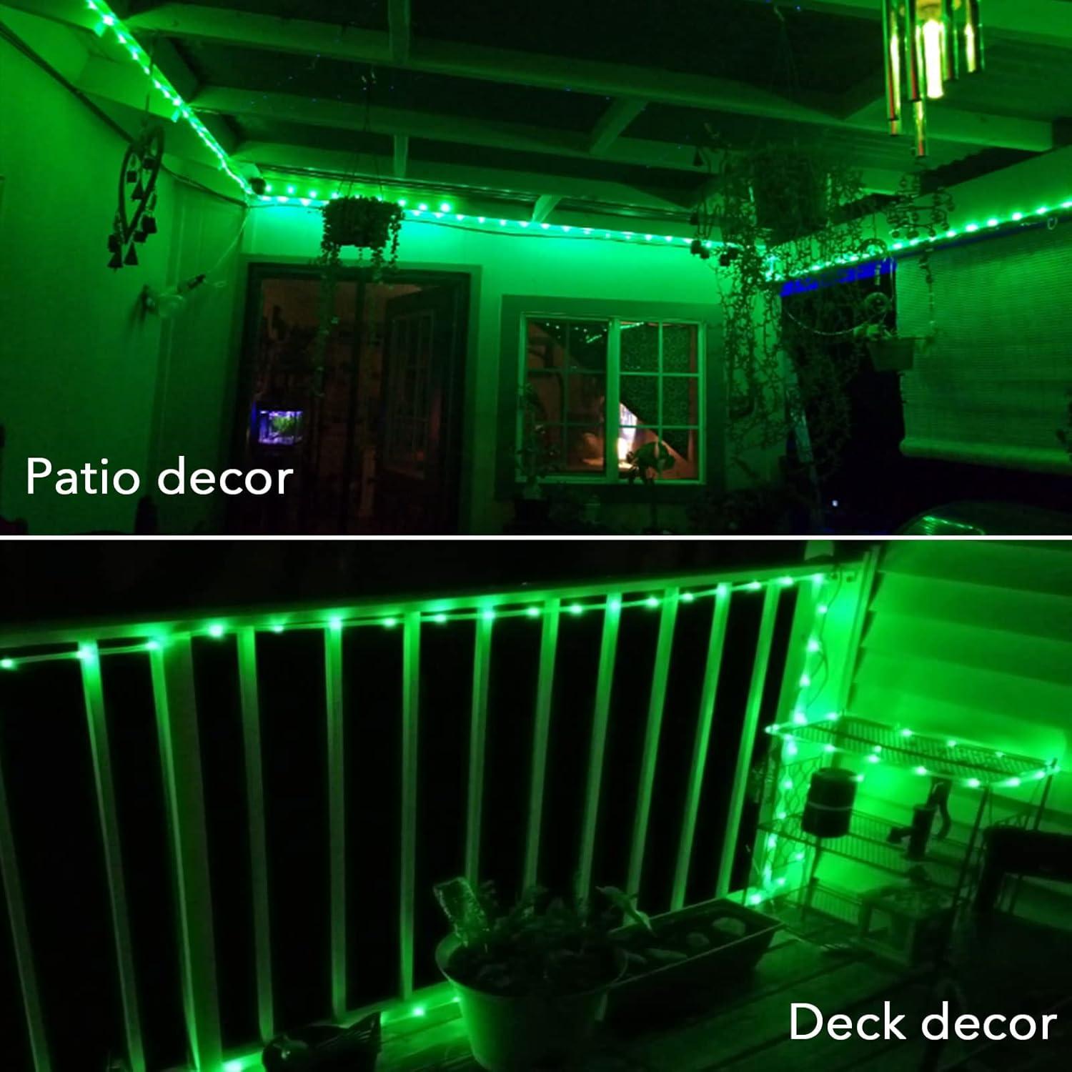 Luces de Cuerda Verde a Batería 200LED con Control Remoto