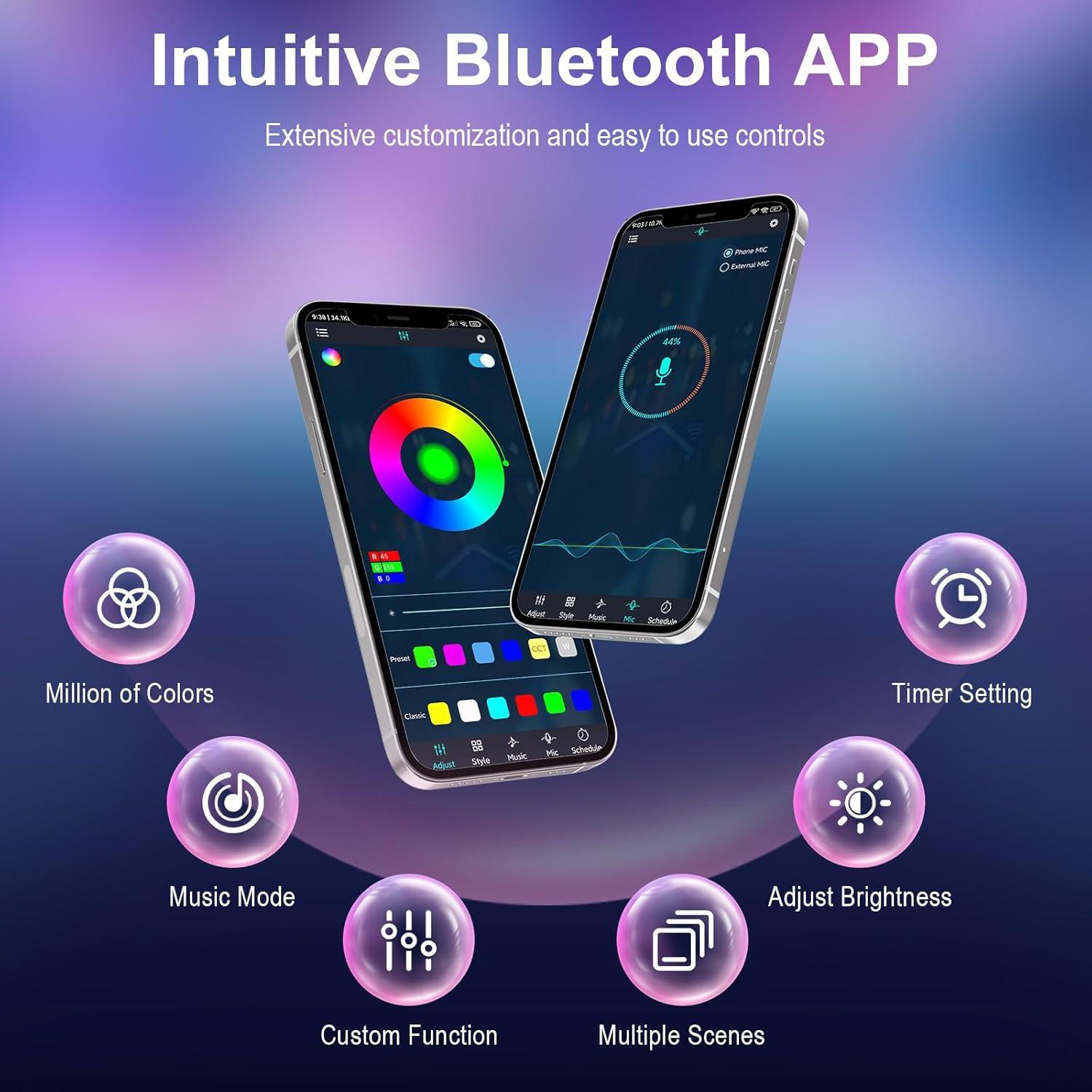 32.8Ft Neon Rope Lights,Flexible Led Rope Lights Control with App/Remote,Multiple Modes Rope Lights,IP65 Outdoor RGB Led,Music Sync Gaming Led Neons Light Strip for Bedroom Decor