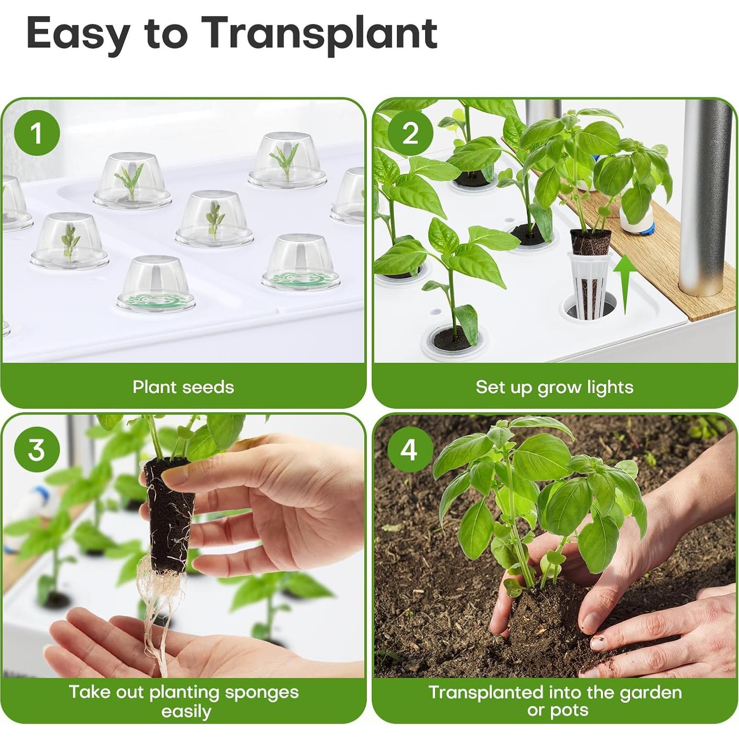 Kit Hidropónico Ahopegarden 60 Cápsulas con Luz LED