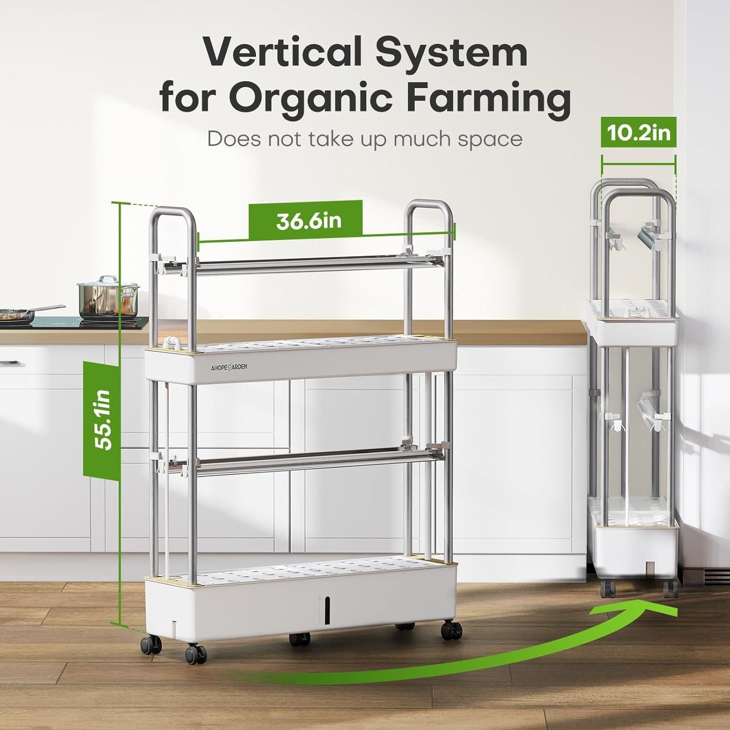 Kit Hidropónico Ahopegarden 60 Cápsulas con Luz LED