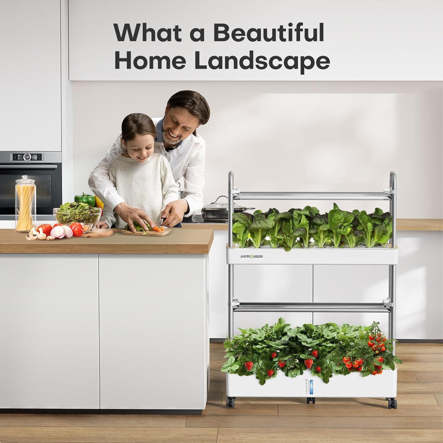 Kit Hidropónico Ahopegarden 60 Cápsulas con Luz LED