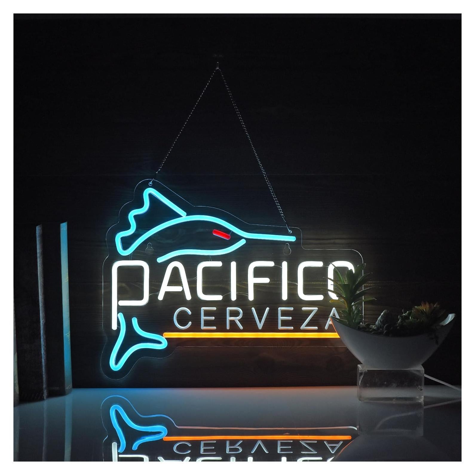 Cartel de Neón LED Pacifico Cerveza 420mm x 330mm Regulable