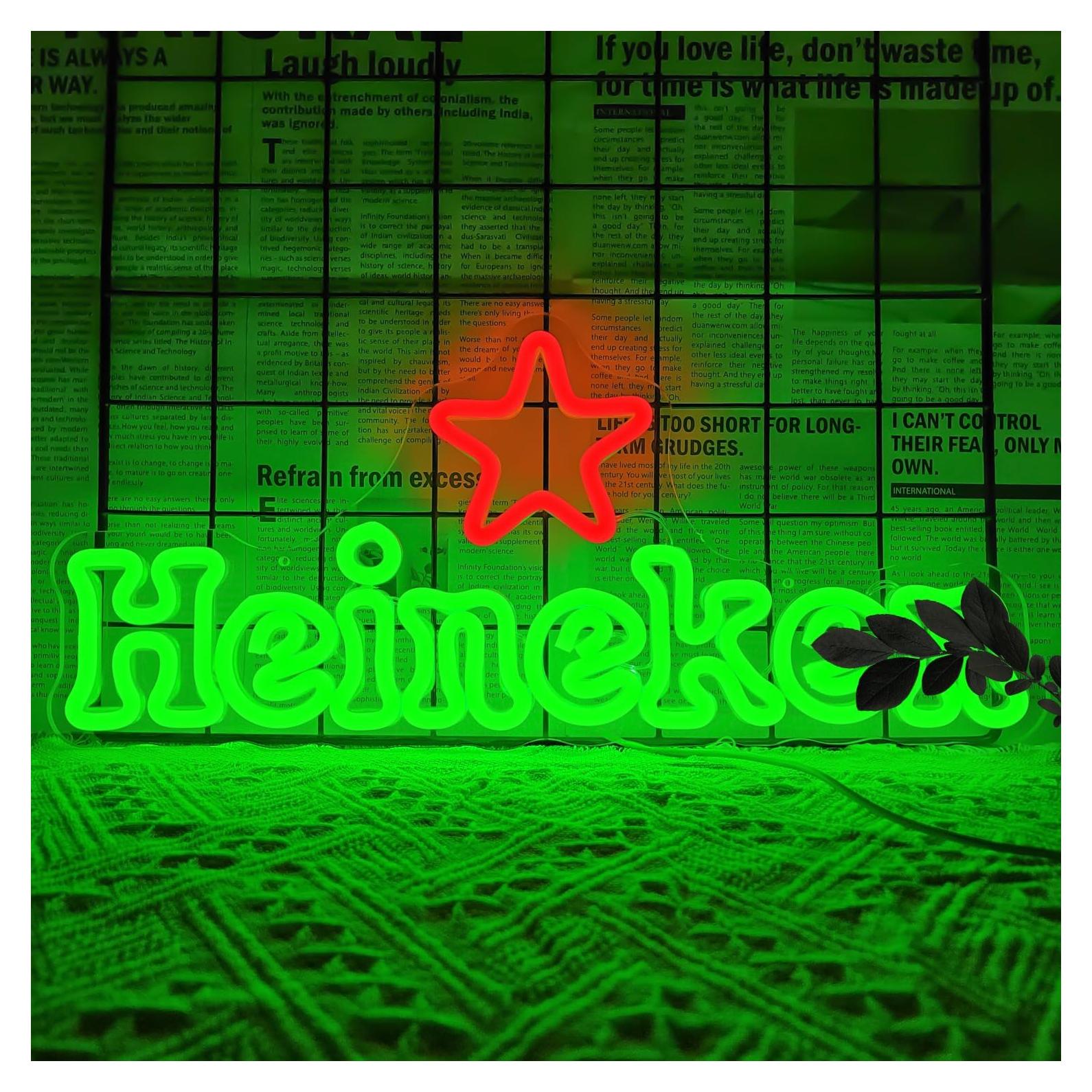 Cartel de Neón de Cerveza JooeTuu Verde Regulable 42.7x32.9cm