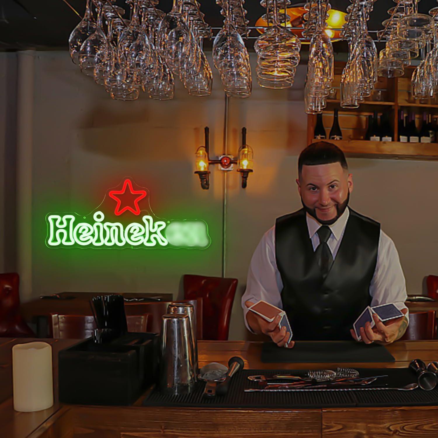 Cartel de Neón de Cerveza JooeTuu Verde Regulable 42.7x32.9cm