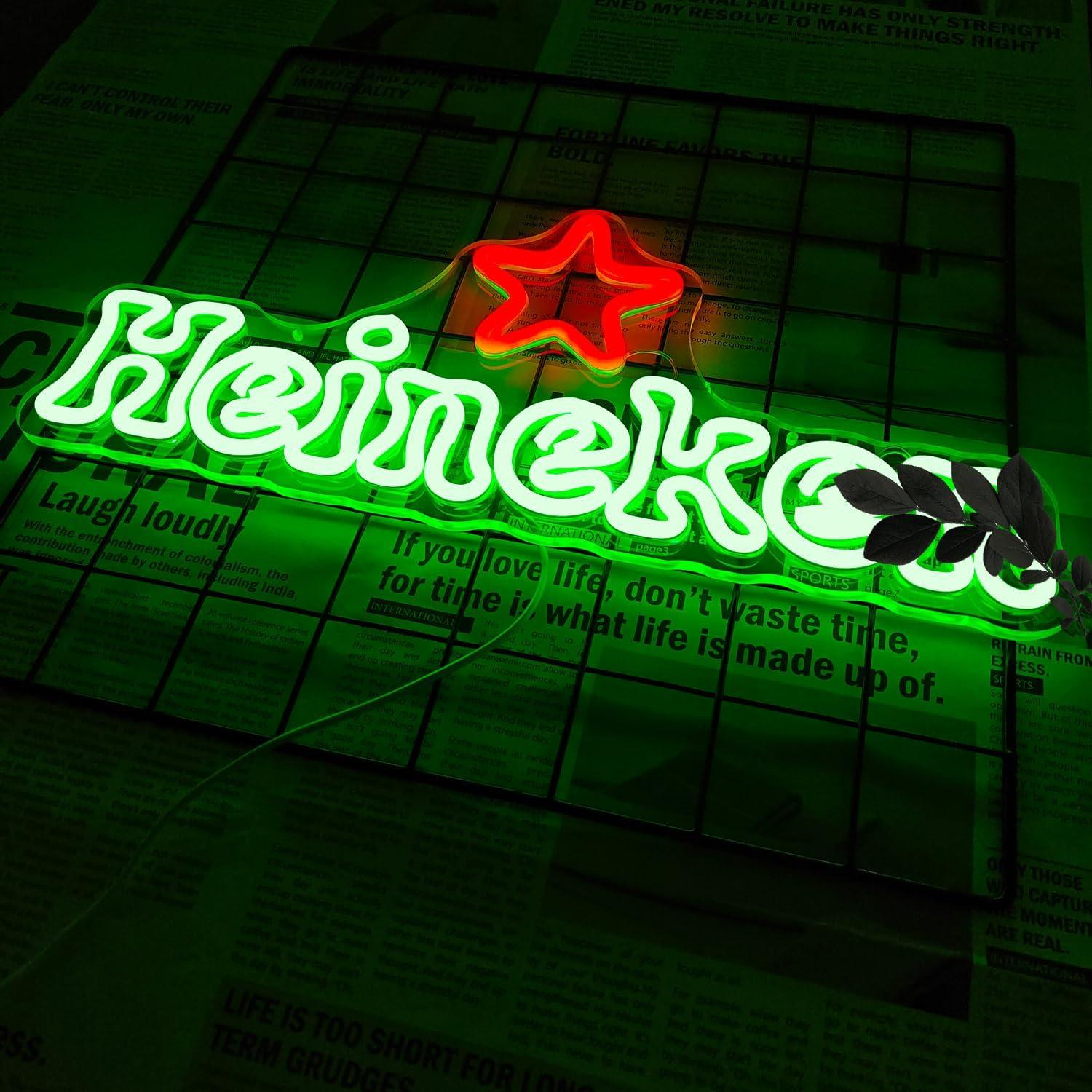 Cartel de Neón de Cerveza JooeTuu Verde Regulable 42.7x32.9cm