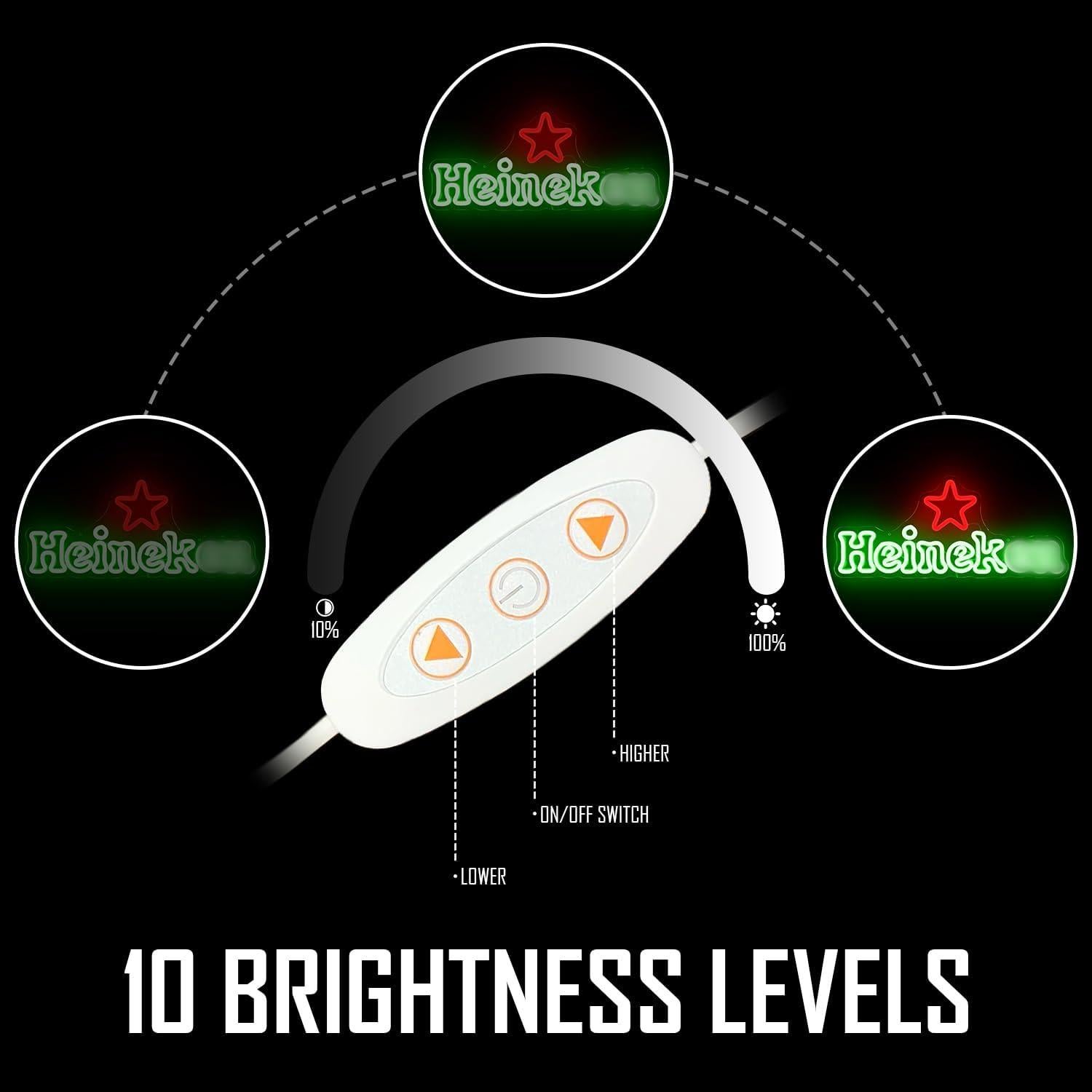 Cartel de Neón de Cerveza JooeTuu Verde Regulable 42.7x32.9cm