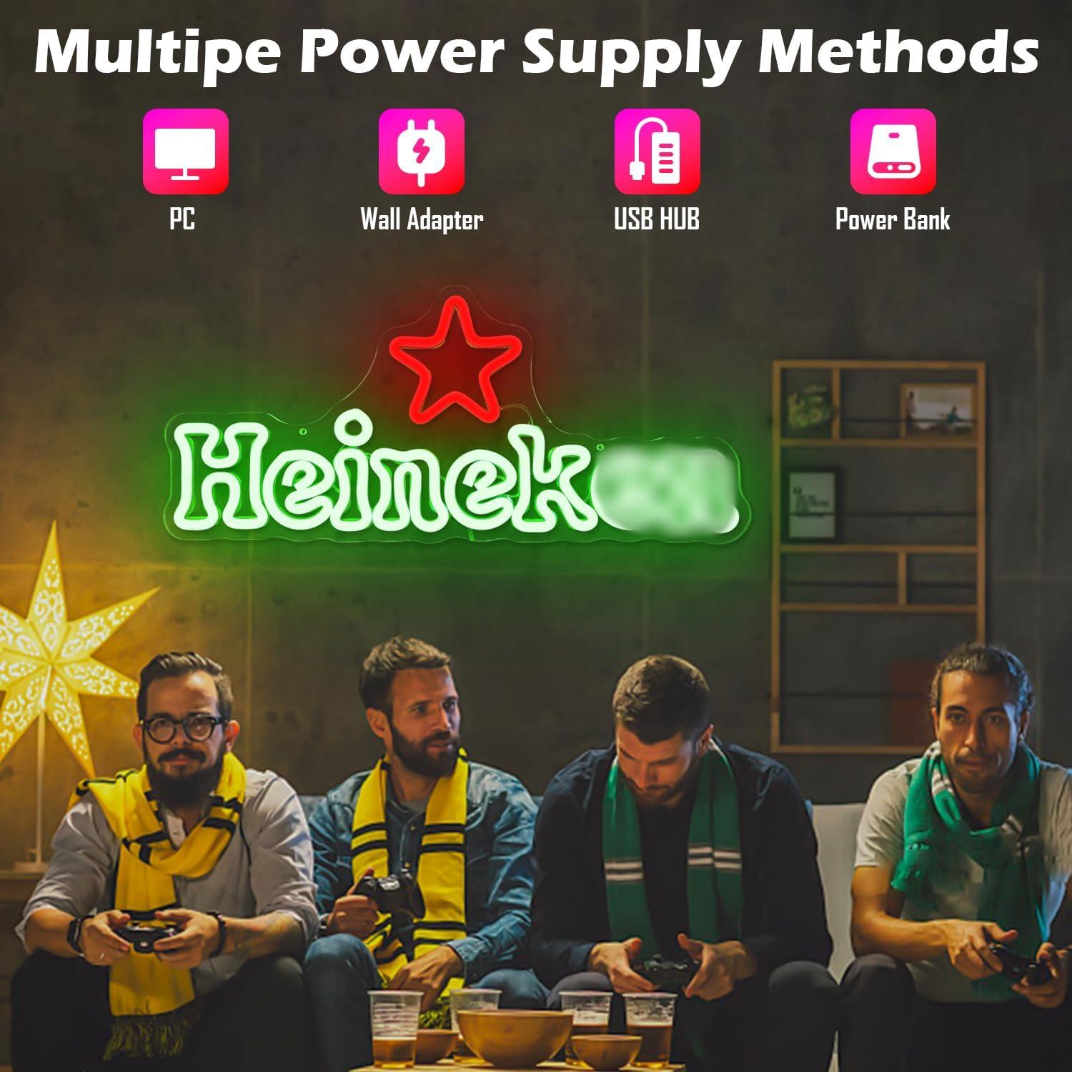 Cartel de Neón de Cerveza JooeTuu Verde Regulable 42.7x32.9cm