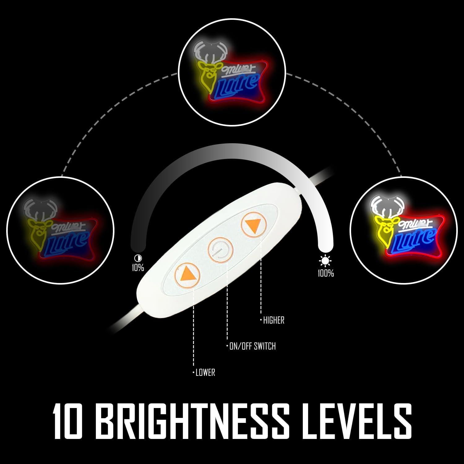 Cartel de Neón JooeTuu Cerveza Ciervo Blanca Dimmable 42.7x33.1cm