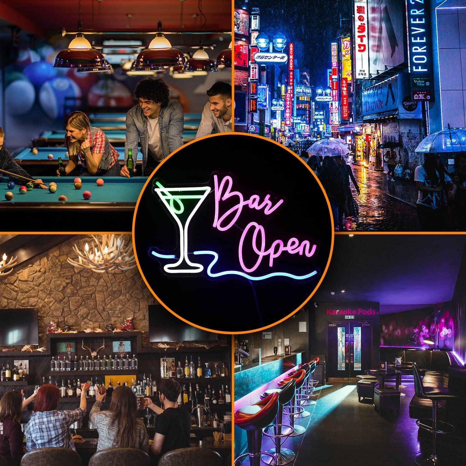 Cartel Abierto de Neón Dimmable LISIGNVE 42.4x27.9cm