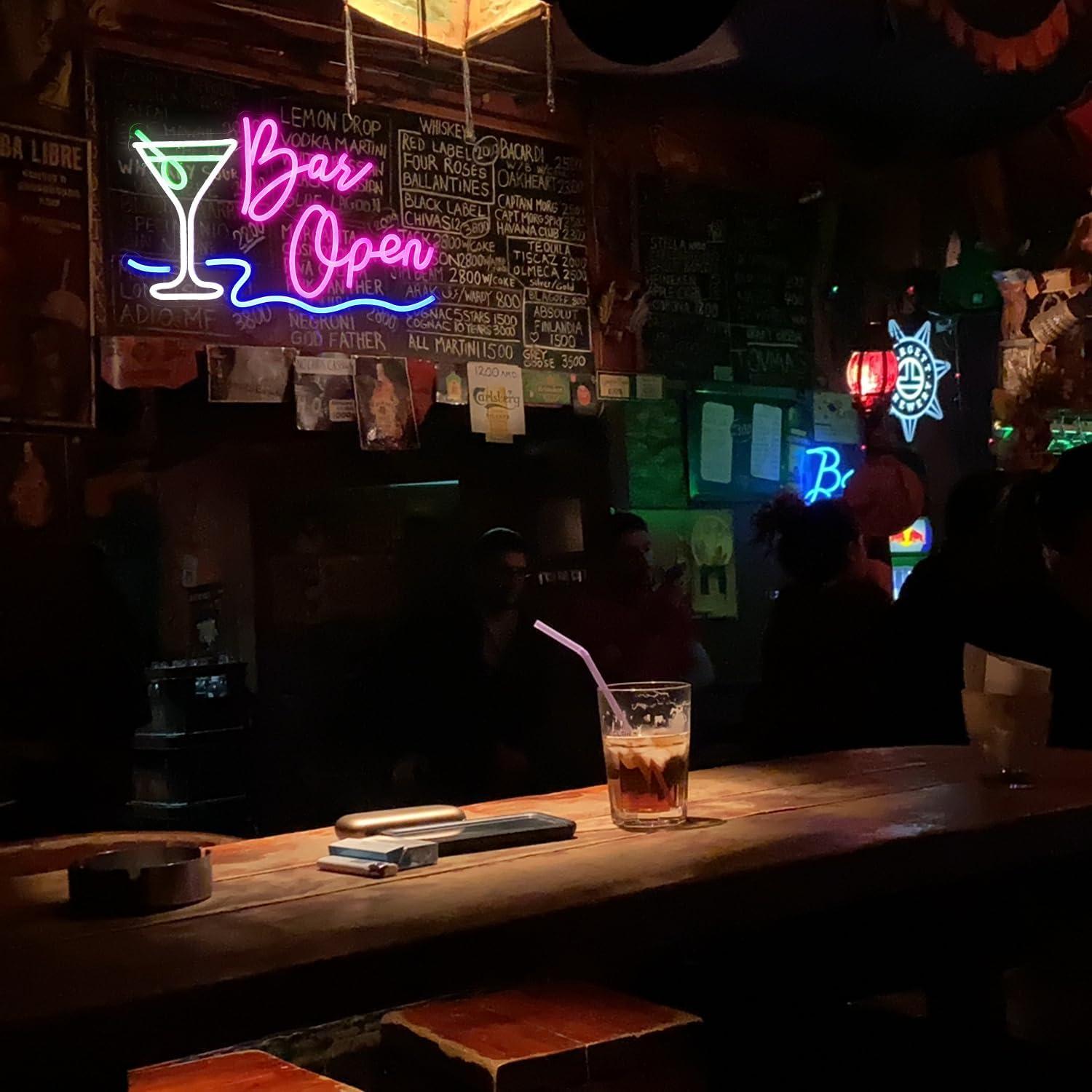 Cartel Abierto de Neón Dimmable LISIGNVE 42.4x27.9cm