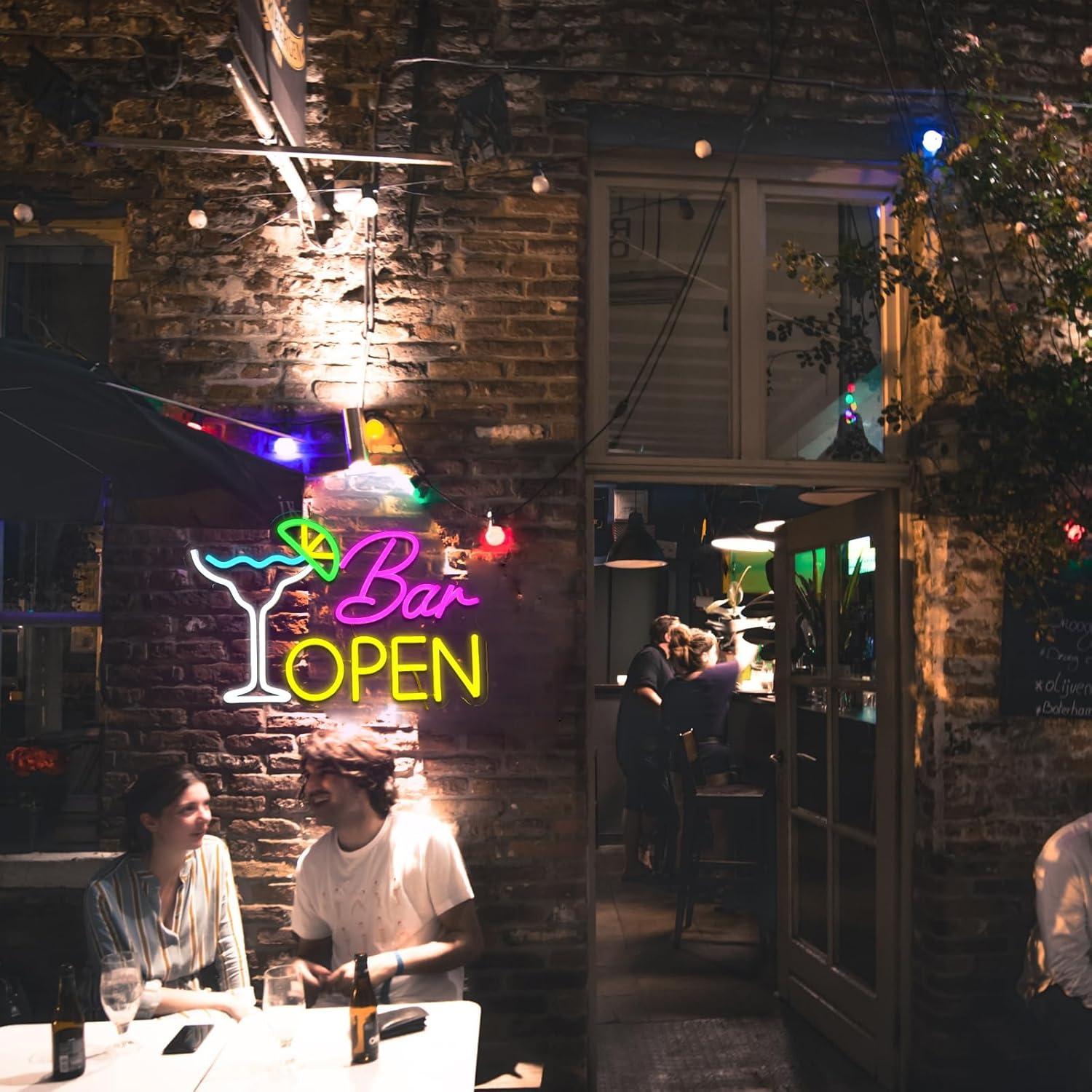 Cartel Abierto de Neón LED PMCVYH 40x26.5 cm Dimmable USB