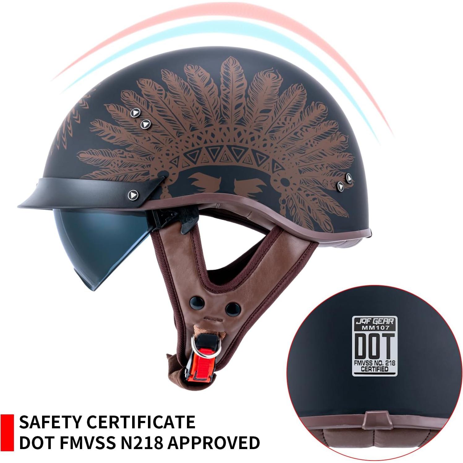 Casco de motocicleta JQF Gear MM107 XXL cara abierta