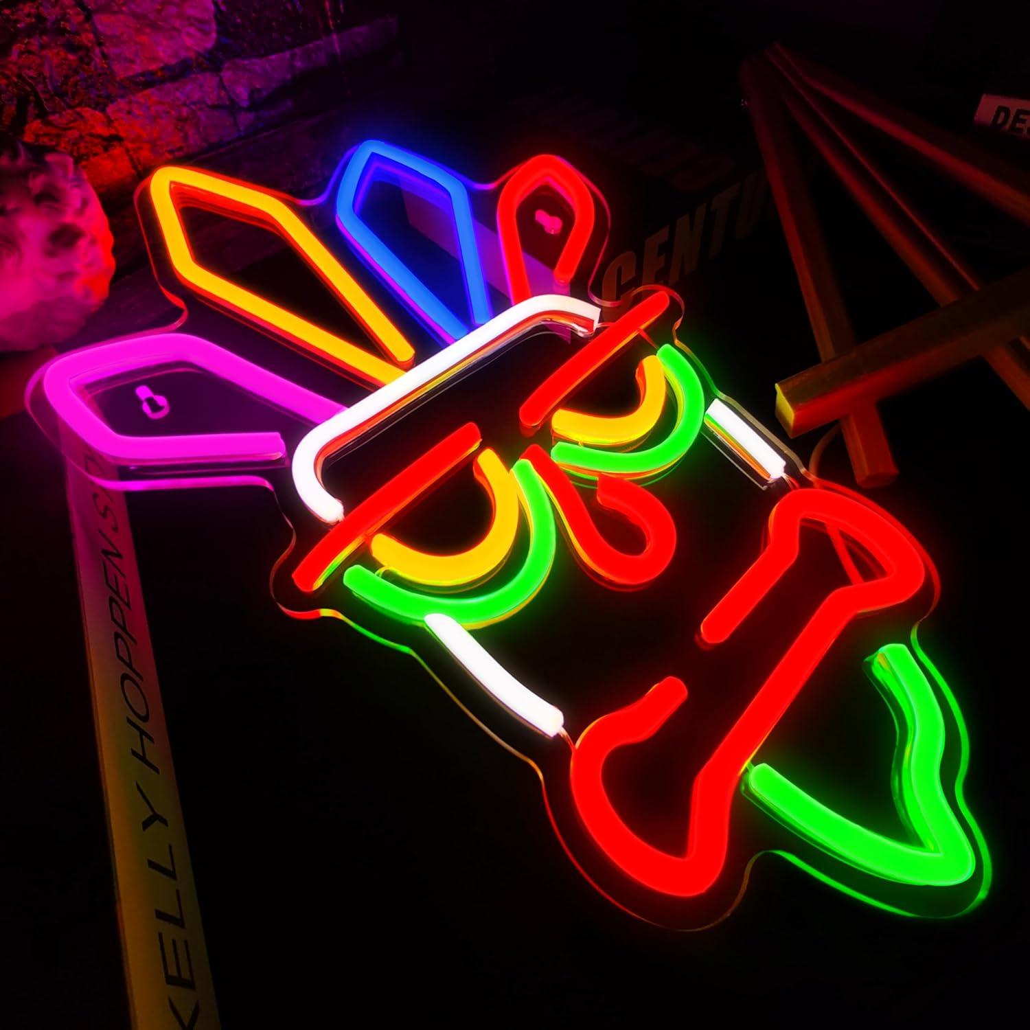 Letrero de Neón LED WAMPUTO Tiki Bar 38.1x21.1 cm USB